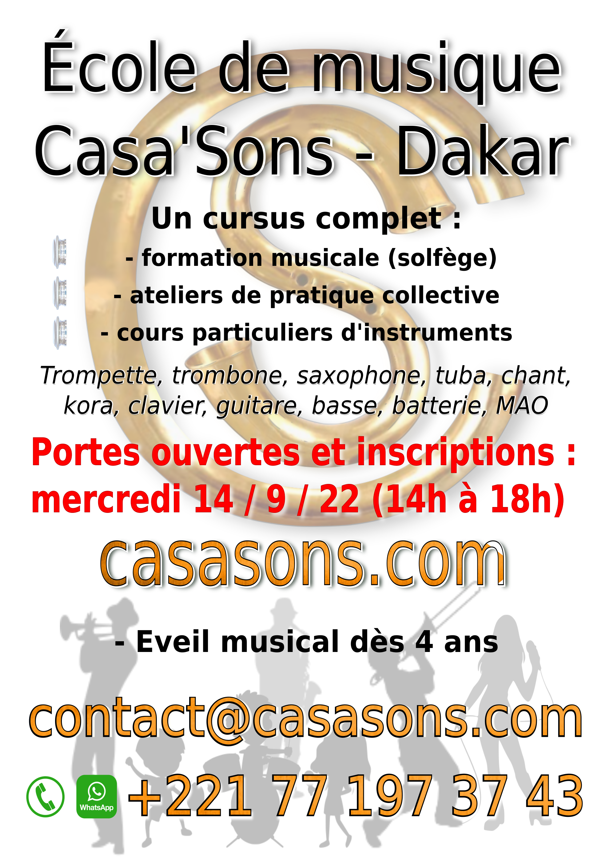 Affiche Portes ouvertes École de musique Casa'Sons Dakar